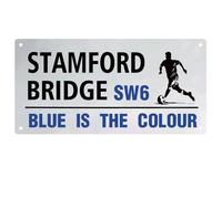 Football Club Metal Street Sign for Chelsea, Stamford Bridge Street Sign with 4 Pre-drilled Hanging Holes, Chelsea FC Gifts for Men Boys Merchandise, 11.8x 5.9 in