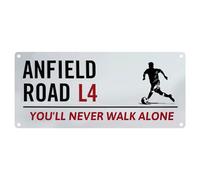 Football Club Sign for Liverpool, Football Metal Sign Liverpool Gifts for Men Boy, Tin Sign Metal Poster Wall Decor Sign Liverpool Football Club Chant - Anfield Road L4 You'll Never Walk Alone