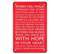 Football Club Slogan You Will Never Walk Alone Tin Sign Metal Decoration Metal Sign Metal Poster Suitable For Signage Wall Poster Wall Decoration Art Collection