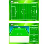 Football Coach Tactical Board. Personalised with Name Logo or Club Crest. Double Sided Dry Wipe Board 13.8 x 9.5 inches