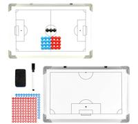 Football Coaching Board, Magnetic Football Tactics Whiteboard, Portable Double-Sided Strategy Marker Board Training Assistant Equipment with Magnetic Pieces/Marker Pen/Eraser/Numbered Stickers