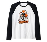 Football Collection The Goal Hunter Fox Soccer Design Raglan Baseball Tee