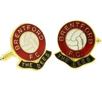 Football Coloured Enamel Cufflinks Brentford