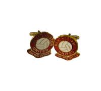 Football Coloured Enamel Cufflinks Manchester Reds