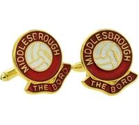 Football Coloured Enamel Cufflinks Middlesbrough