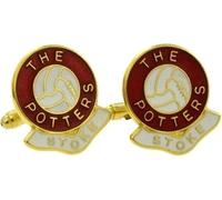 Football Coloured Enamel Cufflinks Stoke