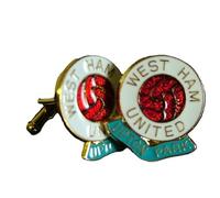 Football Coloured Enamel Cufflinks W Ham