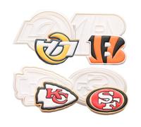 Football Cookie Cutters Set of 4 with Plunger Stamps 3D Tree Gifts Cake Decoration for DIY Biscuit Cutter Baking PLA Cake Mold for Kitchen 3.5" Tools for Party