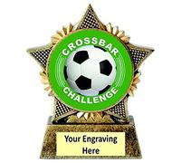 Football Crossbar Challenge Trophy Star 90mm Award Antique Gold Resin Soccer Football Fun Award Free Engraving - J
