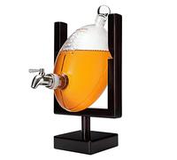Football Decanter Set for Whiskey, Wine, Water & Other Liquids - Spigot Faucet - 1400ml Fantasy & Monday Night Football Decorations Decor Liquor Dispenser Set, Gifts for Men Dad, Decanters for Alcohol