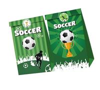 Football Designs Party Supply Practical Krafts Paper Gift Bags With Soccer Theme Stickers For Event Planning Easy Assemble Soccer Party Supplies
