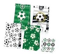 Football Designs Party Supply Practical Krafts Paper Gift Bags With Soccer Theme Stickers For Event Planning Paper Gift Bags