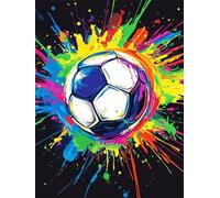 Football Diamond Art for Kids, 5D Diamond Painting Kits for Adults Full Drill Canvas Mosaic Pictures, Beginner DIY Crystal Gem Art for Home Wall Decor, Stress Relief Craft Gifts, Color 30x40cm Z#-1462