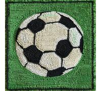Football DIY Latch Hook Kits Mini Rug for Kids Easy for Beginners Printed Pattern Crochet Yarn Embroidery Carpet Floor Decor 30x30cm-19