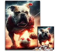 Football Dog NeonJigsaws 1000 Pieces for Adults Wooden Jigsaw Puzzles Perfect for Family Fun Party Games Birthday Party Favors 1000 PCS(75x50cm)