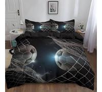 Football Double Duvet Cover Sets Sports Bedding Set 3D Print Quilt Cover 200x200 cm Soft Microfiber Lightweight with Zipper Closure and 2 Pillowcases g-1066
