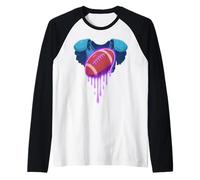 Football Drip for Boys Drippy Shoulder Pads Youth Girls Raglan Baseball Tee