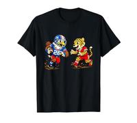 Football Eagle vs Cheetah Mascot Sports Graphic Value Graphic T-Shirt, Men, Black, S