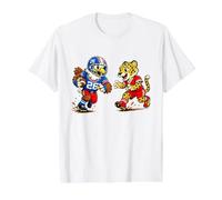 Football Eagle vs Cheetah Mascot Sports Graphic Value Graphic T-Shirt, Men, White, S