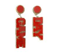 Football Earrings for Women Game Day Accessories Football Mom Earrings Jewelry Acrylic Team Sports Fan Gameday Outfits Women Cheer Earring, Acrylic, No Gemstone