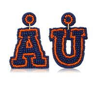 Football Earrings Game Day Sports Dangle Earrings Football Team Mom T A U G Letter Beaded Earring Jewelry Accessories Football Party Favors, L, beaded, No Gemstone