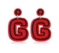 Football Earrings Game Day Sports Dangle Earrings Football Team Mom T A U G Letter Beaded Earring Jewelry Accessories Football Party Favors, L, beaded, No Gemstone