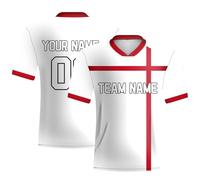 Football Euros T-Shirt for Men,Football Fan England Supporter T-Shirt,Custom Shirt with Team Name Number Footy Top Sports Gift White