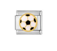 Football Exercise Stainless Steel 9mm Italian Link Charm Compatible With Nomination Bracelet for Women Men Unisex Fashion Enamel Soccer Game Statement Bracelets Accessories Jewelry Gifts for Fans