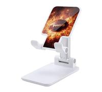 Football Exploding Fireball Folding Cell Phone Stand for Desk Adjustable Height Portable Cellphone Cradle for Office