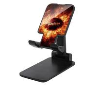 Football Exploding Fireball Folding Cell Phone Stand for Desk Adjustable Height Portable Cellphone Cradle for Office