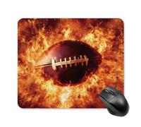 Football Exploding Fireball Gaming Mouse Pad with Rubber Base