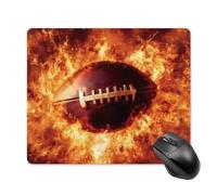 Football Exploding Fireball Gaming Mouse Pad with Rubber Base