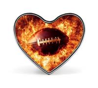 Football Exploding Fireball Heart Metal Brooches 1 Inch Memorial Badges Exquisite Decorations Pins for Clothing