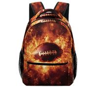 Football Exploding Fireball Travel Backpack for Laptop Casual Daypack Backpack with Compartment for Office Work