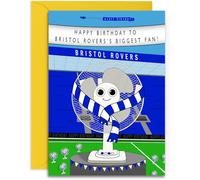 Football Fan Birthday Card - Bristol Rovers Fan - A5 Sized Card (148mm x 210mm) with Yellow Envelope. Designed and Printed in the UK