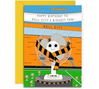 Football Fan Birthday Card - Hull Fan - A5 Sized Card (148mm x 210mm) with Yellow Envelope. Designed and Printed in the UK