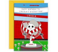 Football Fan Birthday Card - Lincoln Fan - A5 Sized Card (148mm x 210mm) with Yellow Envelope. Designed and Printed in the UK