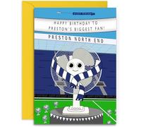 Football Fan Birthday Card - Preston North End Fan - A5 Sized Card (148mm x 210mm) with Yellow Envelope. Designed and Printed in the UK