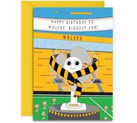 Football Fan Birthday Card - Wolves Fan - A5 Sized Card (148mm x 210mm) with Yellow Envelope. Designed and Printed in the UK