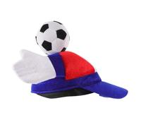 Football Fan Cap with Clapping Hands, Blue Plush World Football Party Hat | Folding Design, Fun Cheering Sound, Easy Packing, Party Headgear for Supporter Groups, Fan Parades and Professional Matches