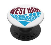 Football Fan Threads - MDS The Hammers Heart - West Ham Fan Typography Design PopSockets Swappable PopGrip, 260027