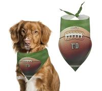 Football Field Ball Sport Dog Bandanas for Feeding Grooming, Triangle Pet Bibs Washable Pets Scarf for Cats & Dogs