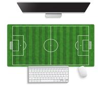 Football Field Design Large Mouse Pad, Green Soccer Course View Desk Mat