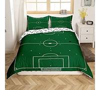 Football Field Duvet Cover Pitch Soccer Bedding Set Hand Drawn Sketch Comforter Cover For Kids Teen Boys Juvenile Summer Sports Games Bedspreads Cover Green Bed Decor With 1 Pillow Case Single Size