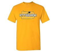 Football Field Map Men's Fan Apparel, Pittsburgh - Gold Shirt, XXXXXL