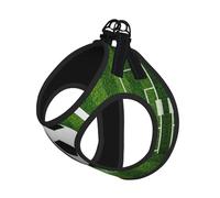 Football Field Print Adjustable Harness Leash Set For Cats And Dogs, Soft Breathable Kitten Puppy Mesh Vest With Reflective Design, Escape-Proof Lead For Small Pets Walking Training