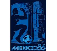 Football FIFA Mexico 86 Artwork Print - Retro FIFA Football Poster A4 Vintage Wall Art Featuring Classic Soccer Imagery for Home Office Game Room or Sports Themed Decor