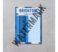 Football Fixture Poster, Wall chart, Football score chart, 2025/2026 (Brighton, A3)