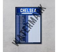 Football Fixture Poster, Wall chart, Football score chart 2025/2026 (Chelsea, A4)