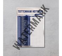 Football Fixture Poster, Wall chart, Football score chart 2025/2026 (Tottenham, A4)